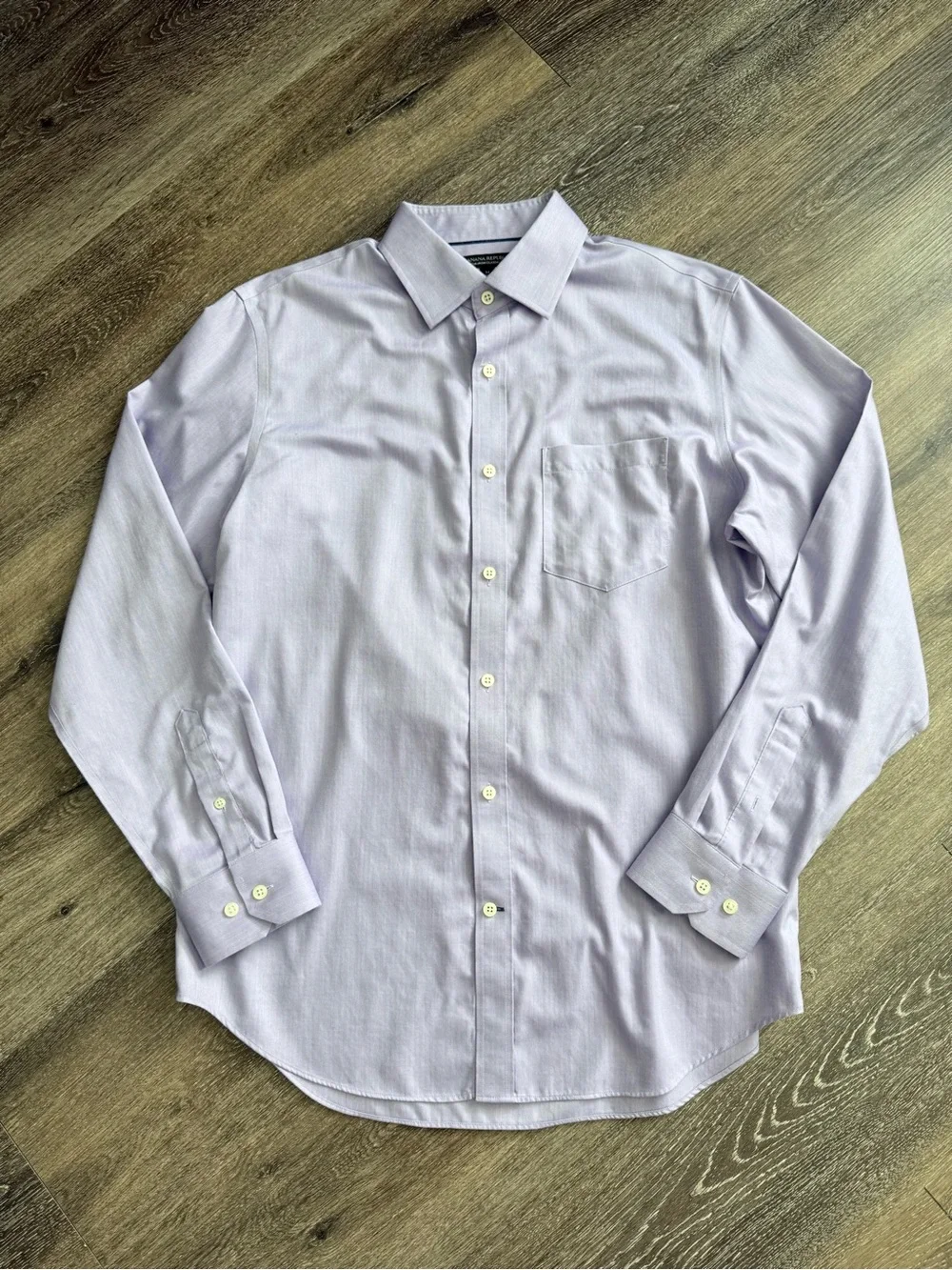 Banana Republic Men’s Dress Shirt M Lavender Non-Iron 100% Cotton Classic Fit NW